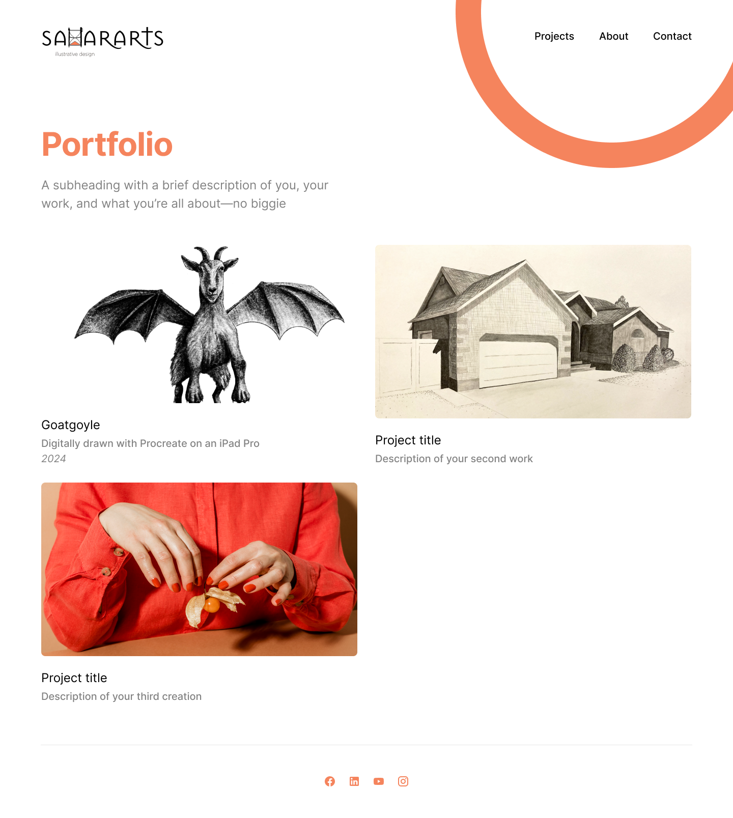 Screenshot of Sahararts Portfolio